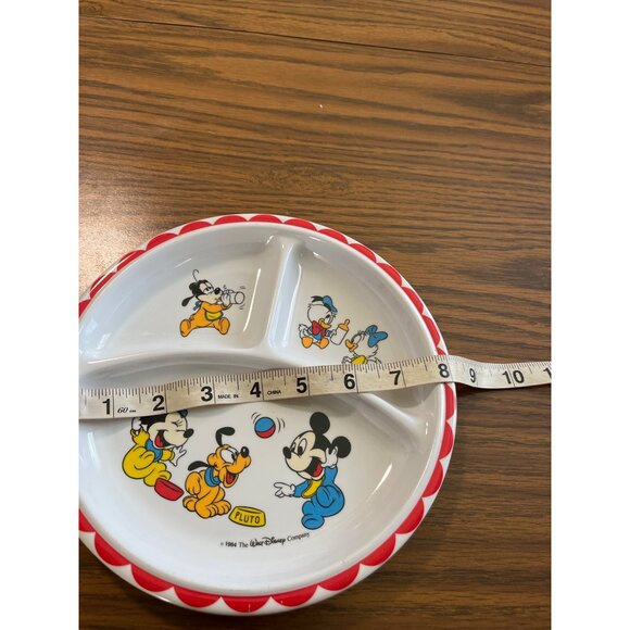Vintage 1984 Pluto Micky Mouse Minnie Mouse Donald Duck sectioned plate - Picture 3 of 3